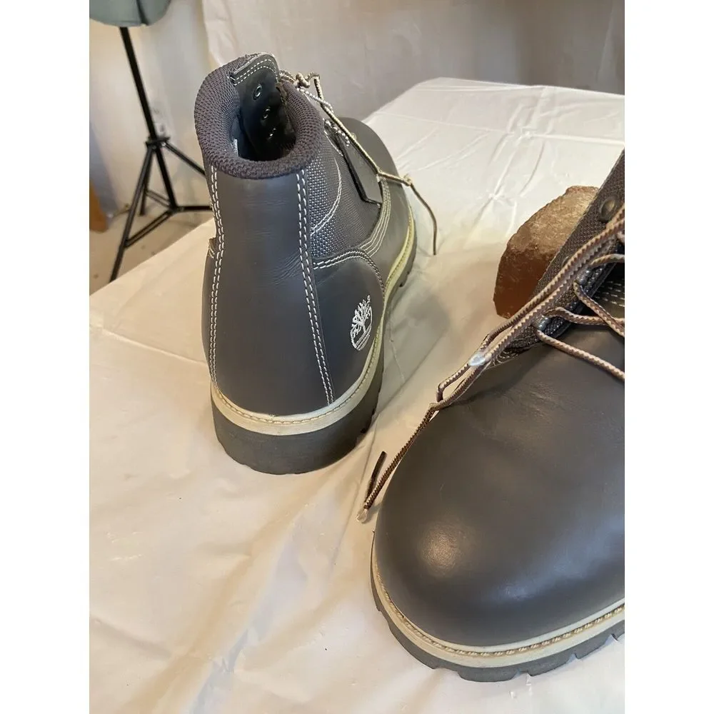 Men's Gray‎ Leather Campsite Raul Lace Up Waterproof Boots-Size 13M-NWB